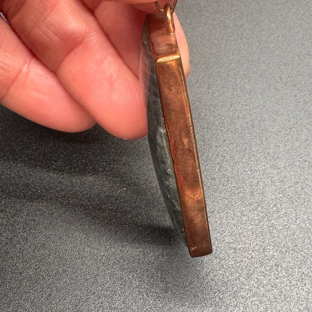 Copper Labradorite Rectangular Pendant - Blue Gre… - image 4